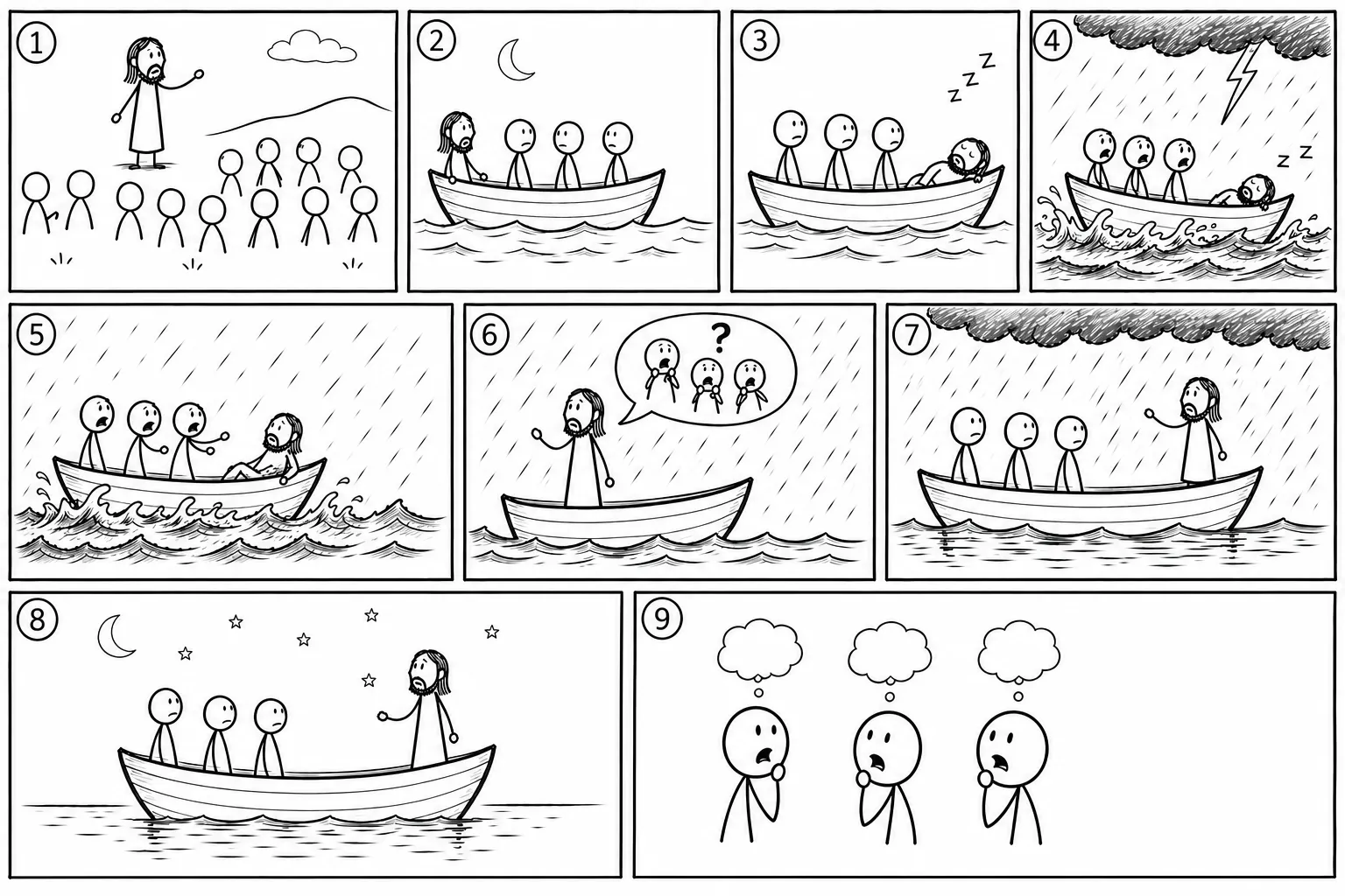 Storyboard for Jesus Calms the Storm