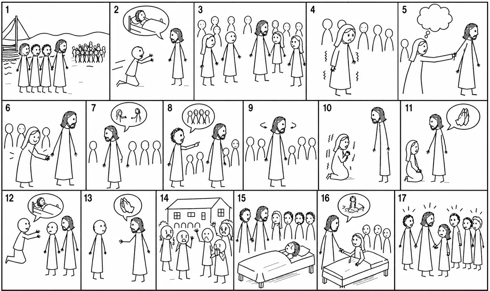 Storyboard for Jairus' Daughter & the Bleeding Woman